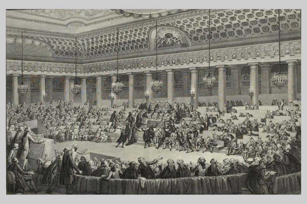 ภาพ: การประชุมสภาสมัชชาธรรมนูญแห่งชาติในคืนวันที่ 4 สิงหาคม ค.ศ. 1789